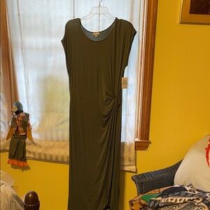 Spense Olive Maxi Dress- Jersey